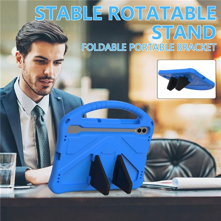 For Samsung Galaxy Tab S7 / S8 / S9 EVA Protective Cover Tablet Shell Grip Handle Kickstand Case - Blue