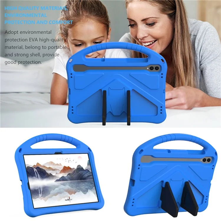 For Samsung Galaxy Tab S7 / S8 / S9 EVA Protective Cover Tablet Shell Grip Handle Kickstand Case - Blue