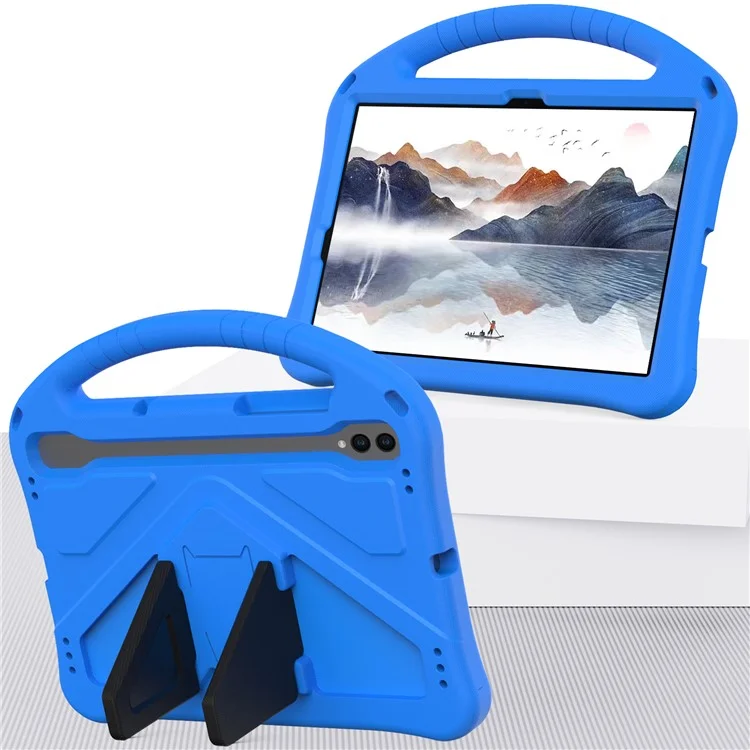 For Samsung Galaxy Tab S7 / S8 / S9 EVA Protective Cover Tablet Shell Grip Handle Kickstand Case - Blue