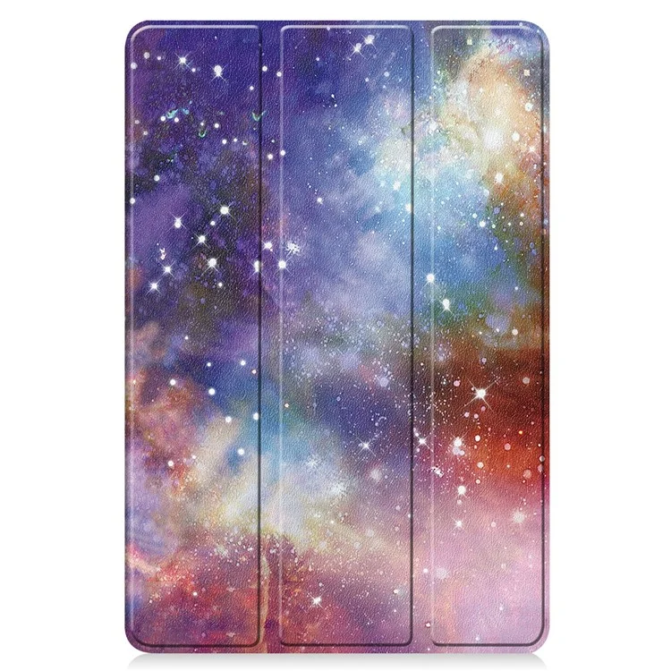 Pour Xiaomi Redmi Pad SE Étui en cuir PU Impression de motif Housse de tablette avec support Tri-fold - Galaxie