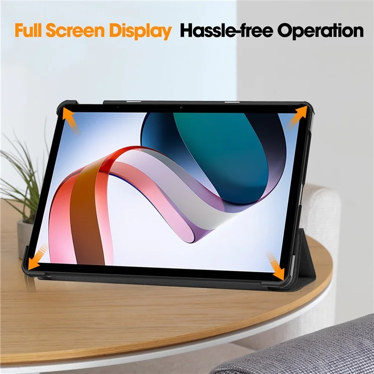 Für Xiaomi Redmi Pad SE Tri-fold Stand Tablet Case Anti-drogen-pu-leder-tablet-abdeckung - Schwarz