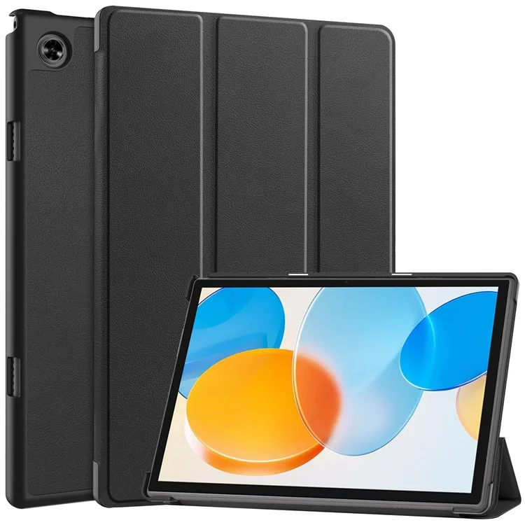 For Teclast M40 / M40 Plus / P20 HD / P20S Tablet Case Tri-fold Stand PU Leather Anti-drop Tablet Cover - Black