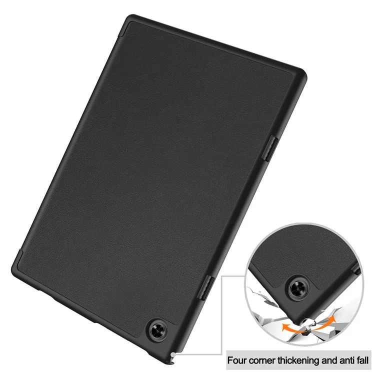 For Teclast M40 / M40 Plus / P20 HD / P20S Tablet Case Tri-fold Stand PU Leather Anti-drop Tablet Cover - Black