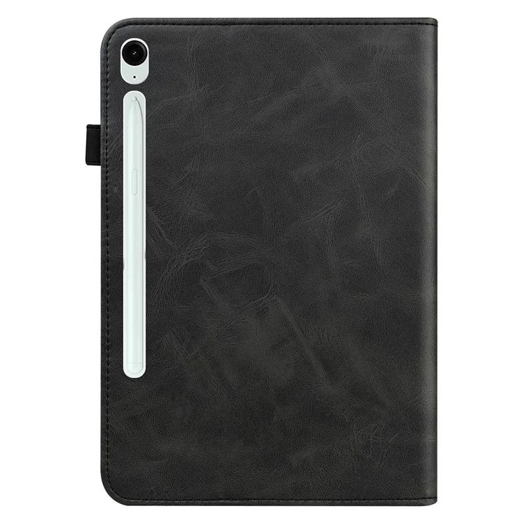 Para Samsung Galaxy Tab S10 / S9 / S9 FE Capa Protetora Dobrável de PU com Suporte de Linha Impressa - Preta