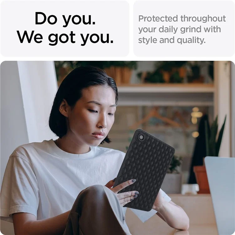 For Samsung Galaxy Tab A8 10.5 (2021) / (2022) / X200 Rhombus Pattern Anti-Drop Tablet Case Shockproof Soft TPU Back Cover - Black