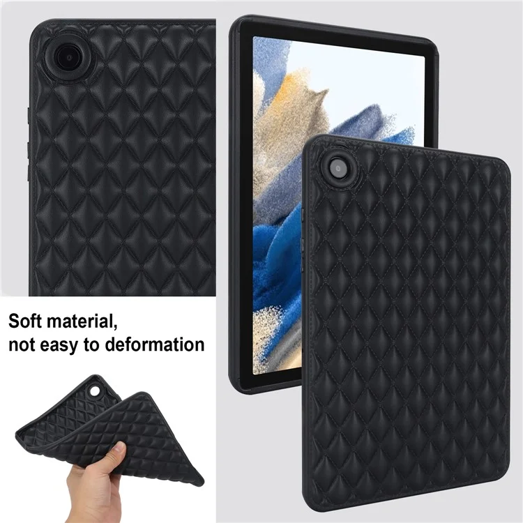 For Samsung Galaxy Tab A8 10.5 (2021) / (2022) / X200 Rhombus Pattern Anti-Drop Tablet Case Shockproof Soft TPU Back Cover - Black