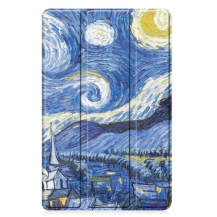 Чехол-подставка для планшета Samsung Galaxy Tab A9+ из искусственной кожи с принтом - Звездное небо
