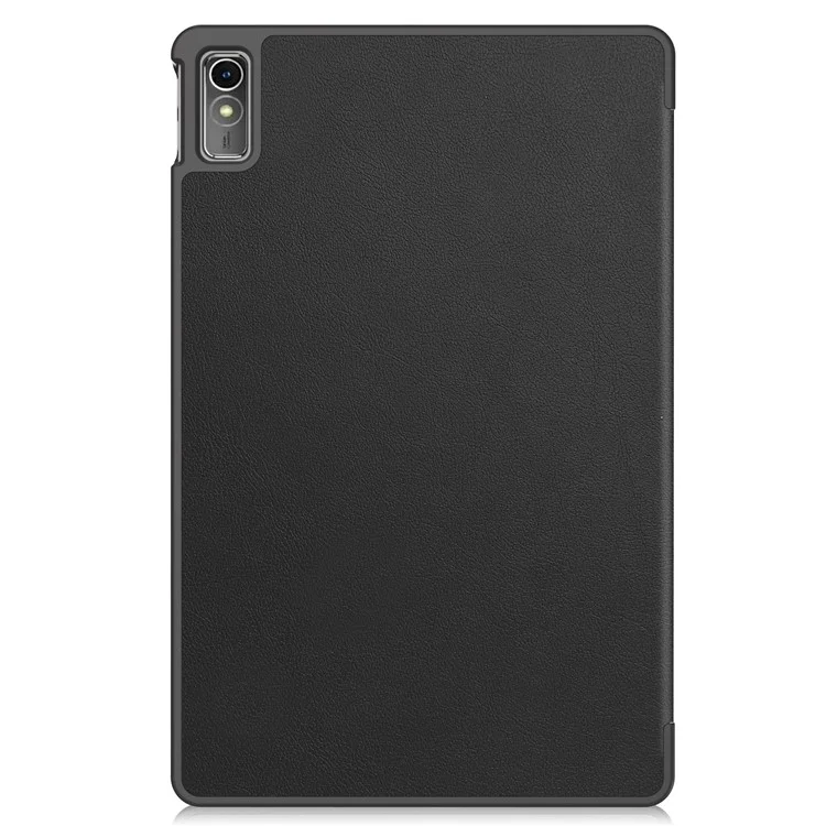 Para Lenovo Tab M10 Tri-fold Stand Smart Cover PU Leather Auto Wake / Caja de Tableta de Sueño - Negro