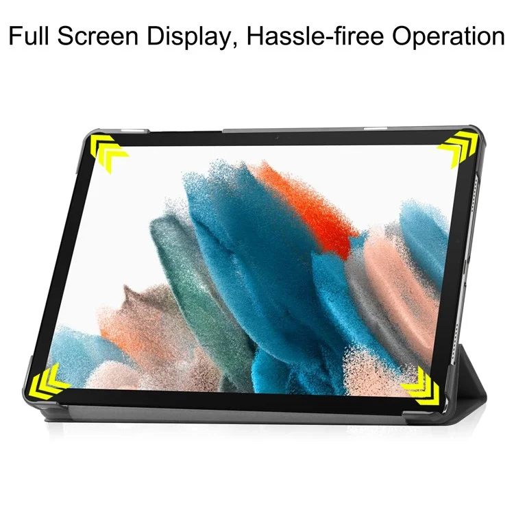 Чехол для Samsung Galaxy Tab A9+ из искусственной кожи, трехсекционная подставка с автоматическим режимом сна/пробуждения - черный