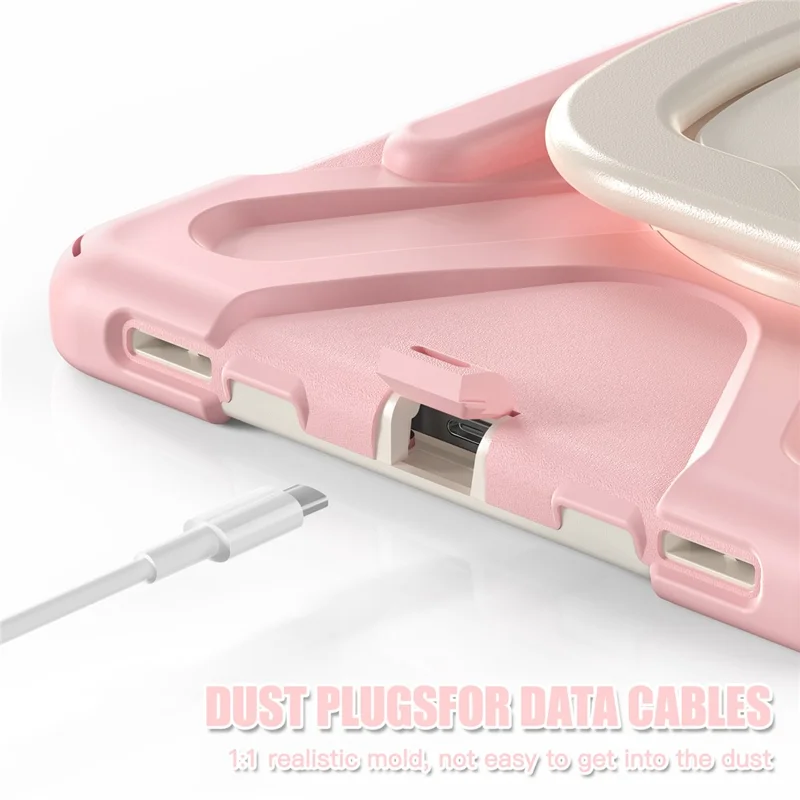 For Samsung Galaxy Tab S10 Lite / S10 FE / S9 FE / S9 / S8 / S7 PC+Silicone Case Rotating Kickstand Tablet Cover - Pink