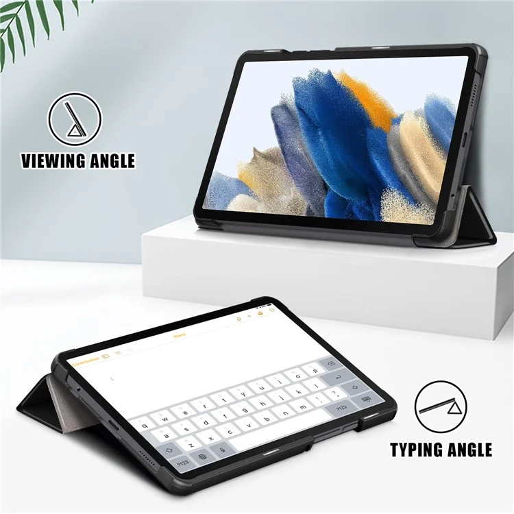 Étui en cuir PU pour Samsung Galaxy Tab A9 X115 avec support pliant - Noir