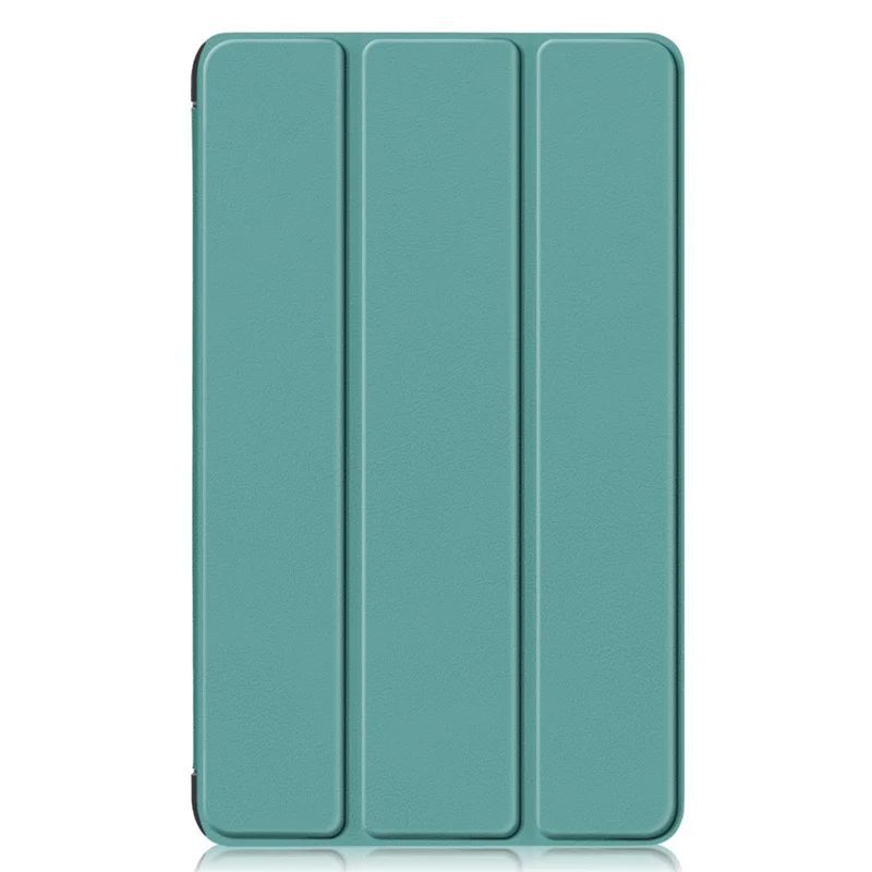 For Samsung Galaxy Tab A9 X115 PU Leather Tablet Case Tri-fold Stand Cover - Blackish Green