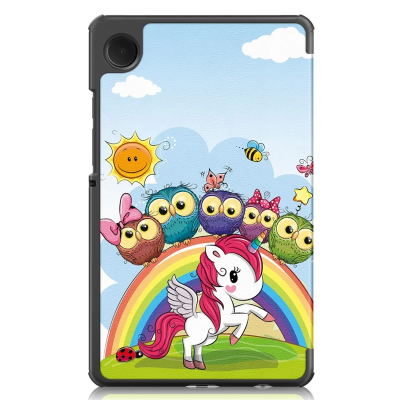 For Samsung Galaxy Tab A9 X115 Tri-fold Stand Tablet Leather Case Pattern Printing Tablet Cover - Horse