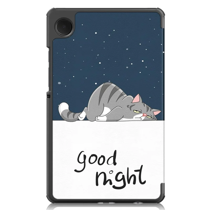 For Samsung Galaxy Tab A9 X115 Tri-fold Stand Tablet Leather Case Pattern Printing Tablet Cover - Cat