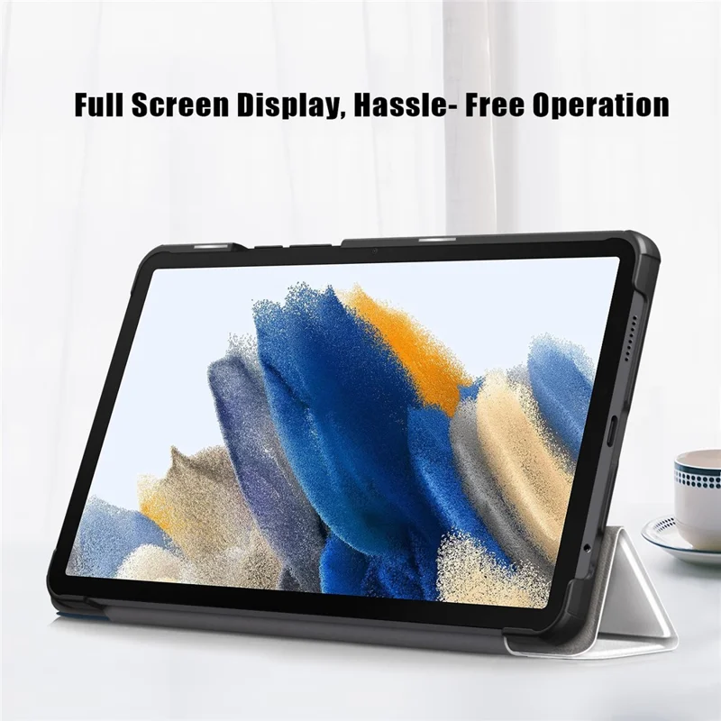 For Samsung Galaxy Tab A9 X115 Tri-fold Stand Tablet Leather Case Pattern Printing Tablet Cover - Cat