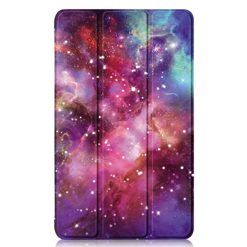 For Samsung Galaxy Tab A11 / A9 Tri-fold Stand Tablet Leather Case Pattern Printing Tablet Cover - Galaxy