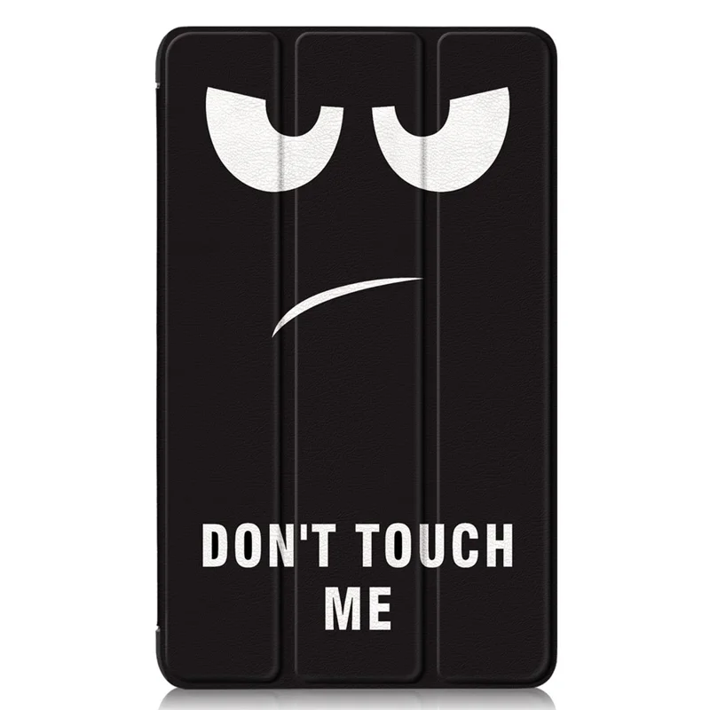 Per Samsung Galaxy Tab A9 X115 Custodia in pelle con supporto a tre ante Custodia in pelle con stampa per tablet - Non toccarmi