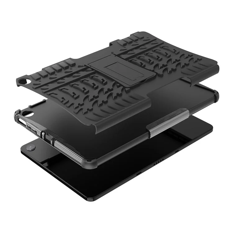 Tablet Back Case for Amazon Fire Max 11 , PC + TPU Dual Layer Protective Shell Kickstand Cover - Black