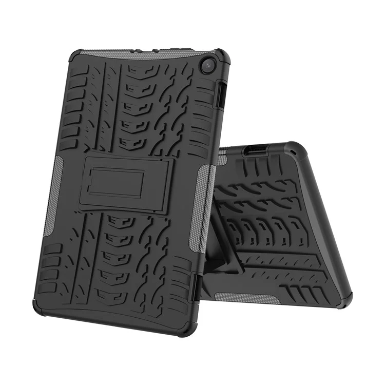 Tablet Back Case for Amazon Fire Max 11 , PC + TPU Dual Layer Protective Shell Kickstand Cover - Black