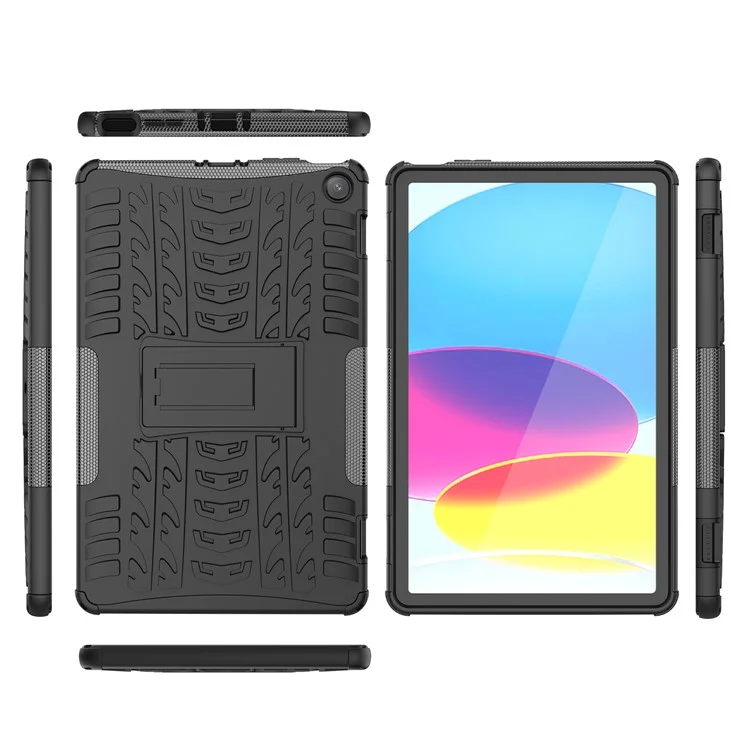 Tablet Back Case for Amazon Fire Max 11 , PC + TPU Dual Layer Protective Shell Kickstand Cover - Black