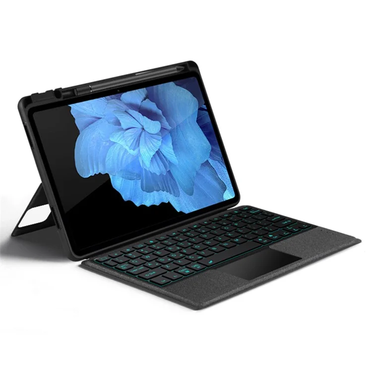 For vivo Pad Leather Case + Bluetooth-compatible Keyboard with Backlight Trackpad - Black