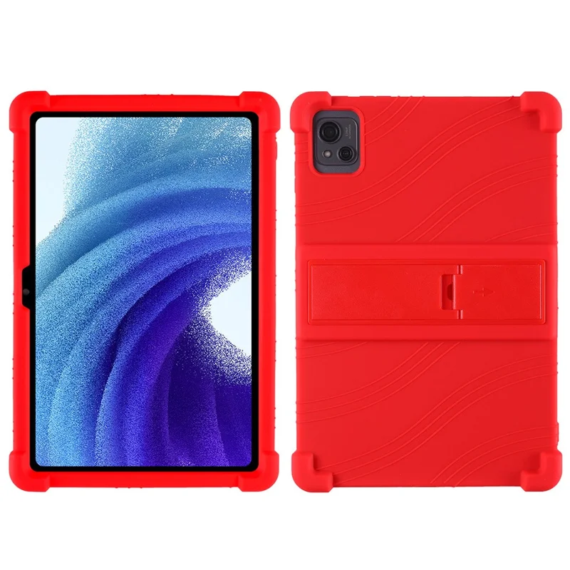 Pour Blackview Oscal Pad 13 Étui en silicone pour tablette PC avec support de maintien, anti-dérapant, protection - Rouge