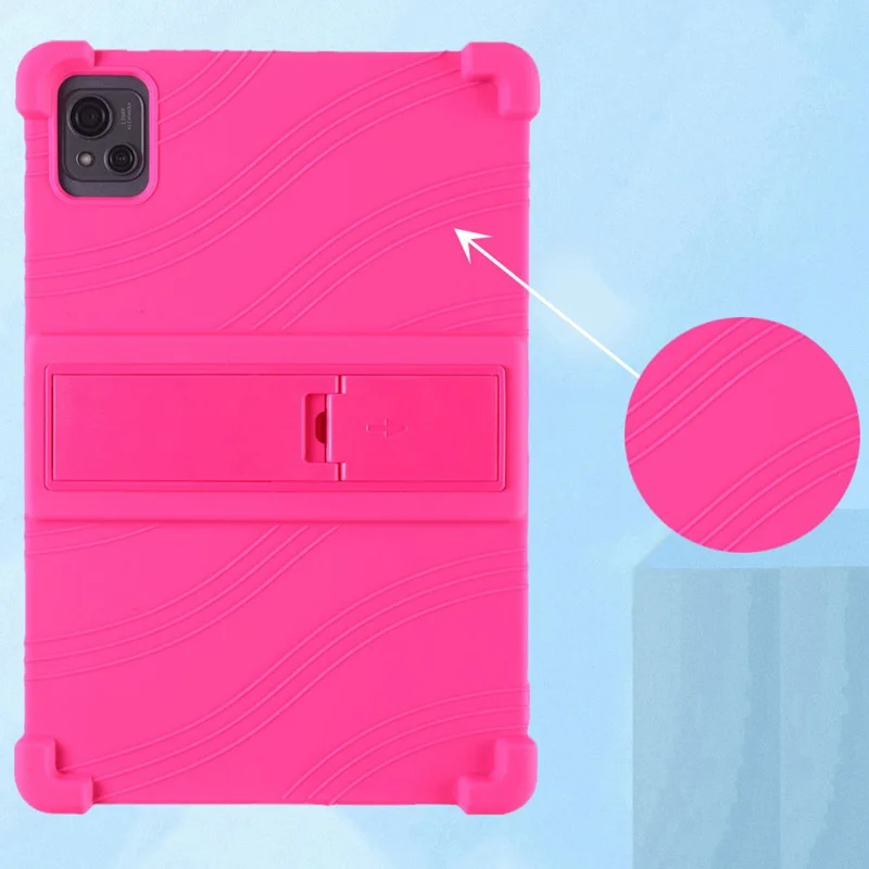 Pour Blackview Oscal Pad 13 Étui en silicone pour tablette PC avec support de maintien, anti-dérapant, protection - Rouge