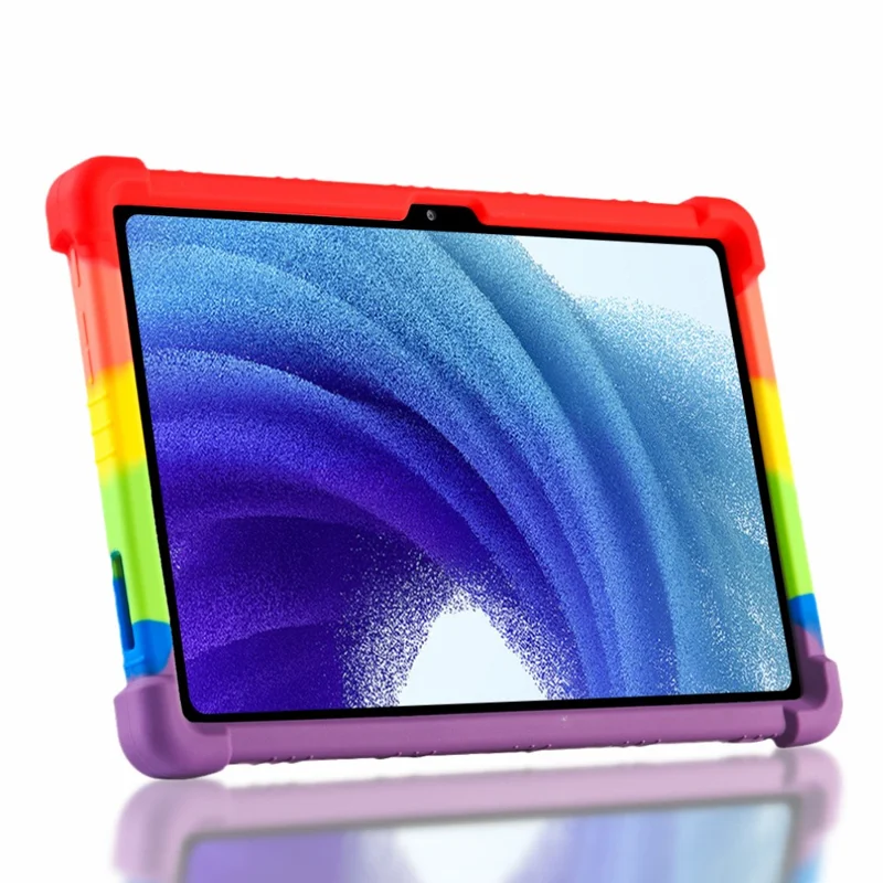 For Blackview Oscal Pad 13 Silicone Tablet Case PC Kickstand Anti-Slip Protective Cover - Rose