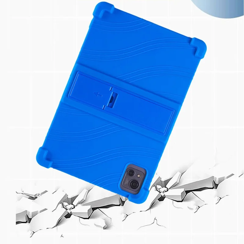 For Blackview Oscal Pad 13 Silicone Tablet Case PC Kickstand Anti-Slip Protective Cover - Rose