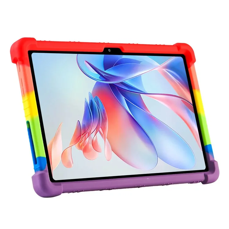 For Blackview Tab 11 WiFi Tablet Silicone Case PC Kickstand Anti-drop Corner Tablet Cover - Black