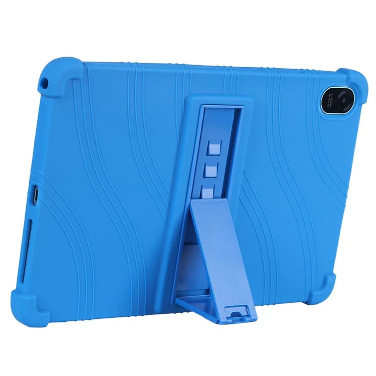 For Blackview Tab 11 WiFi Tablet Silicone Case PC Kickstand Anti-drop Corner Tablet Cover - Black