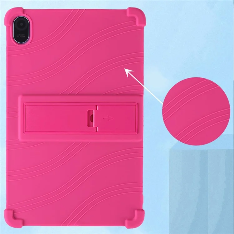 For Blackview Tab 11 WiFi Tablet Silicone Case PC Kickstand Anti-drop Corner Tablet Cover - Black