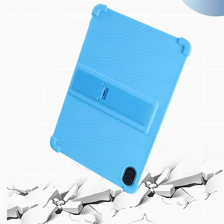 For Blackview Tab 11 WiFi Tablet Silicone Case PC Kickstand Anti-drop Corner Tablet Cover - Black