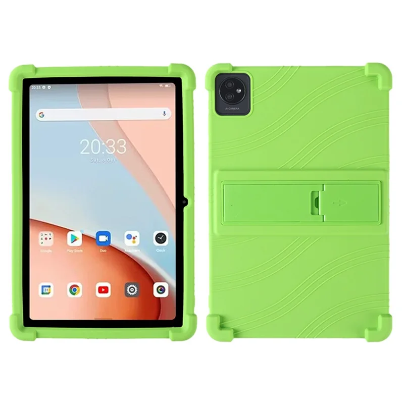 For Blackview Tab 8 WiFi Anti-scratch Tablet Case PC Kickstand Silicone Tablet Protective Cover - Green
