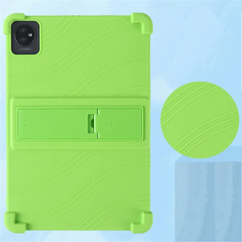 For Blackview Tab 8 WiFi Anti-scratch Tablet Case PC Kickstand Silicone Tablet Protective Cover - Green