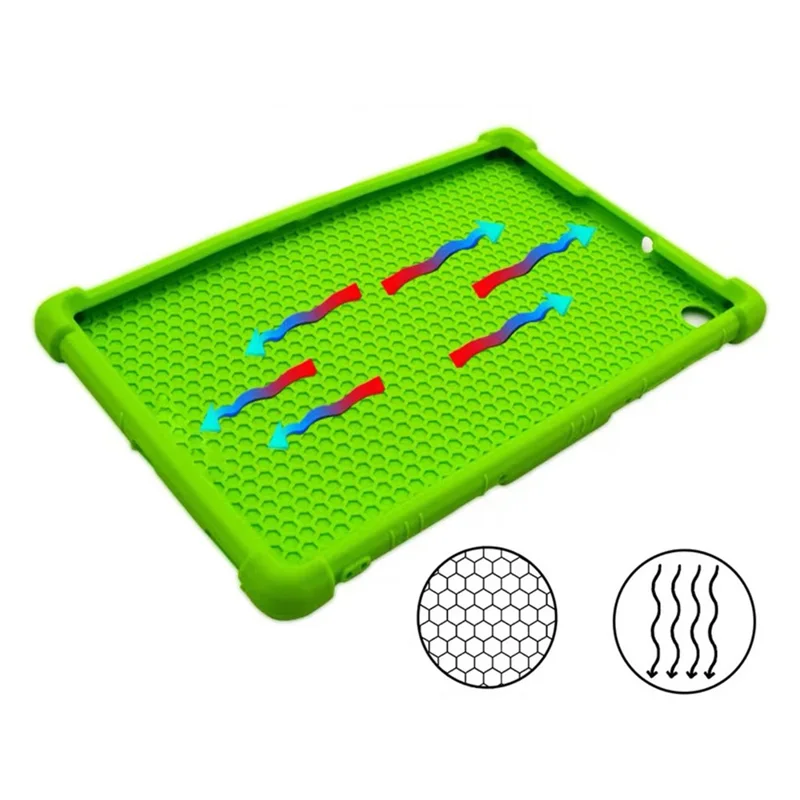 For Blackview Tab 8 WiFi Anti-scratch Tablet Case PC Kickstand Silicone Tablet Protective Cover - Green