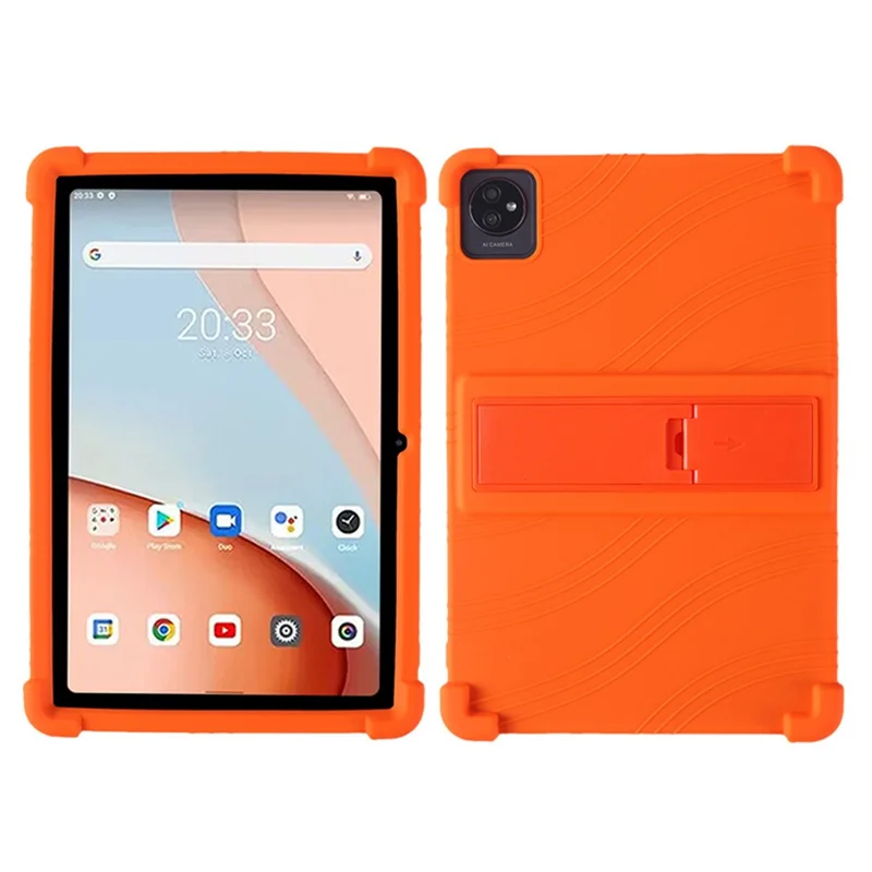 For Blackview Tab 8 WiFi Anti-scratch Tablet Case PC Kickstand Silicone Tablet Protective Cover - Orange