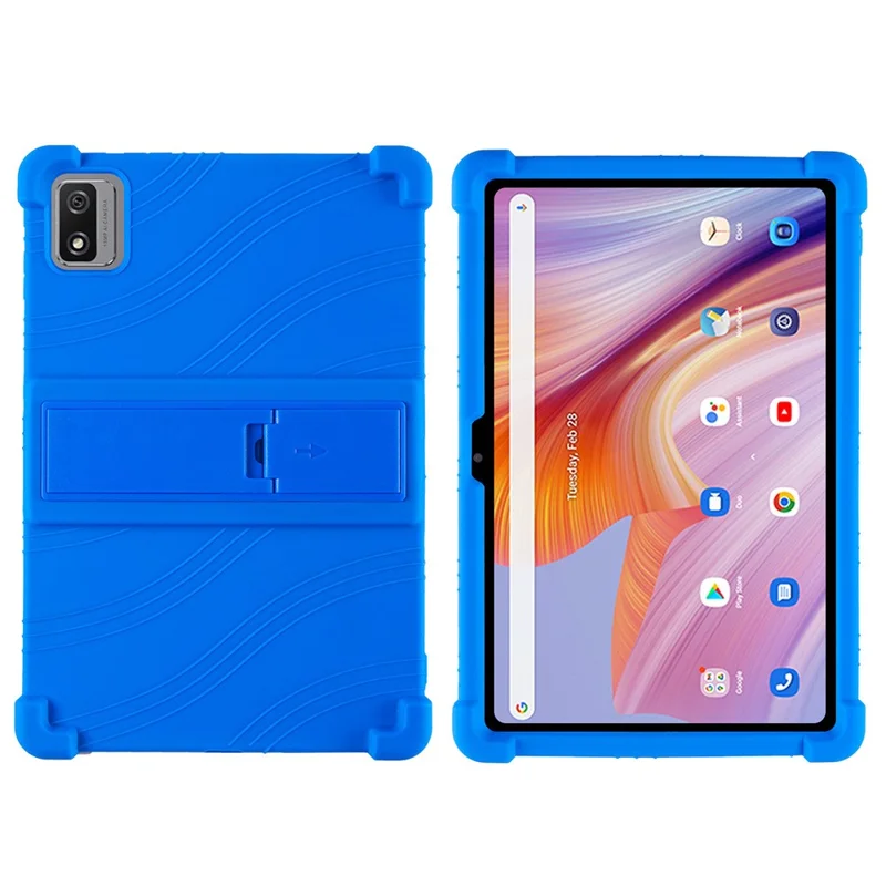Pour Blackview Tab 12 Pro Étui en silicone pour tablette Anti-drop Housse de tablette avec béquille en PC - Bleu