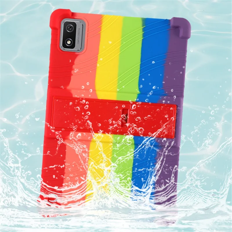 Pour Blackview Tab 12 Pro Étui en silicone pour tablette Anti-drop Housse de tablette avec béquille en PC - Bleu