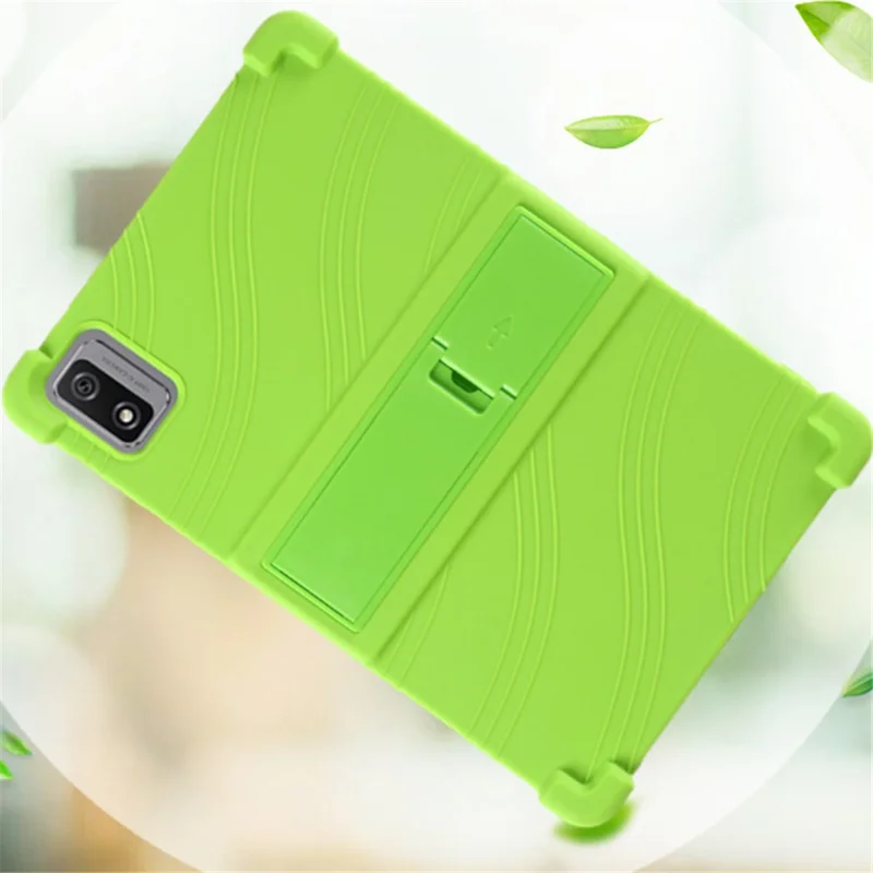 For Blackview Tab 12 Pro Silicone Tablet Case Anti-drop Tablet Cover with PC Kickstand - Rose