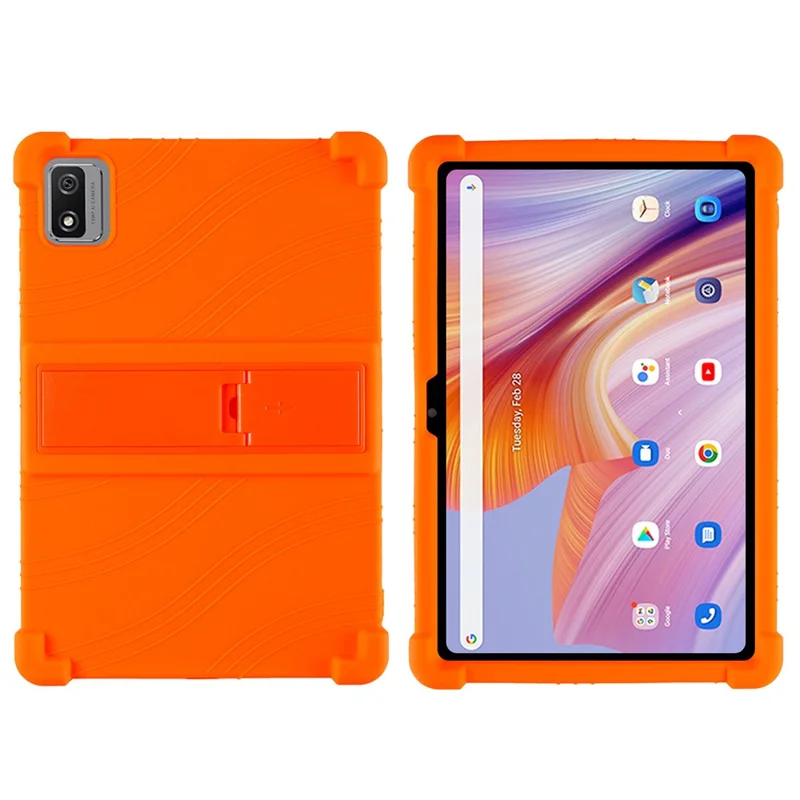 For Blackview Tab 12 Pro Silicone Tablet Case Anti-drop Tablet Cover with PC Kickstand - Orange