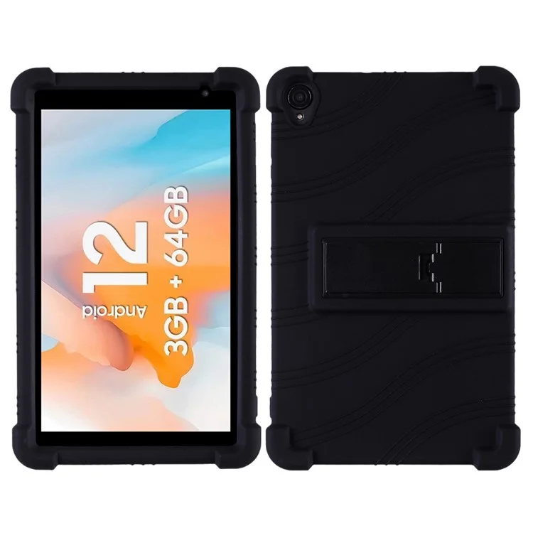Foldable PC Kickstand Tablet Case for Blackview Tab 5 , Anti-drop Silicone Tablet Cover - Black