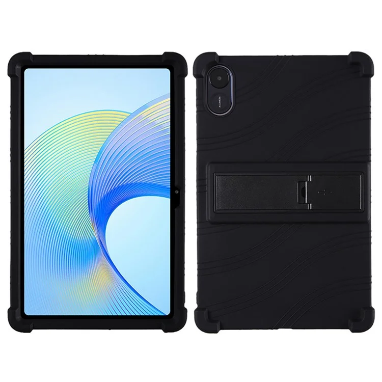 For Honor Pad X9 ELN-W09 Soft Silicone Tablet Case PC Kickstand Protective Tablet Cover - Black
