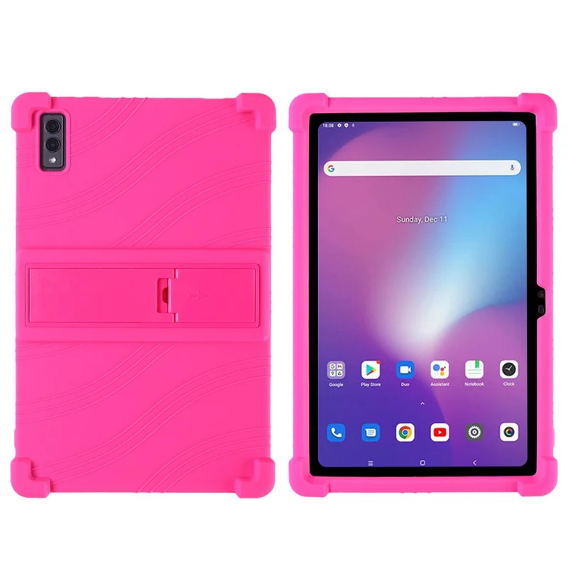 Silicone Case for Blackview Tab 11 SE , Anti-scratch Protective Tablet Cover with PC Kickstand - Rose