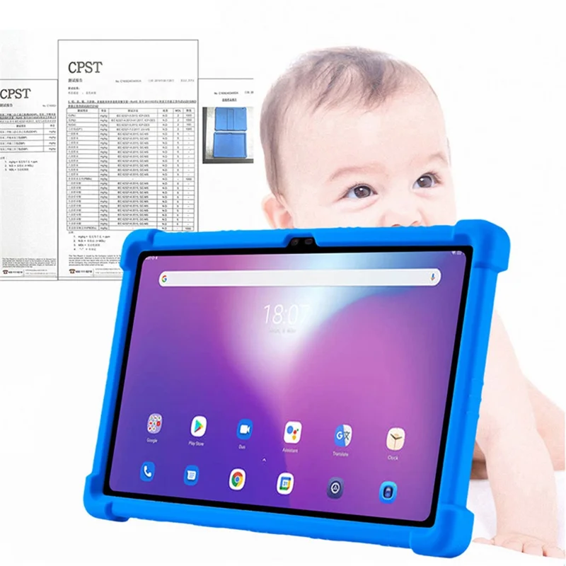 Silicone Case for Blackview Tab 11 SE , Anti-scratch Protective Tablet Cover with PC Kickstand - Rose