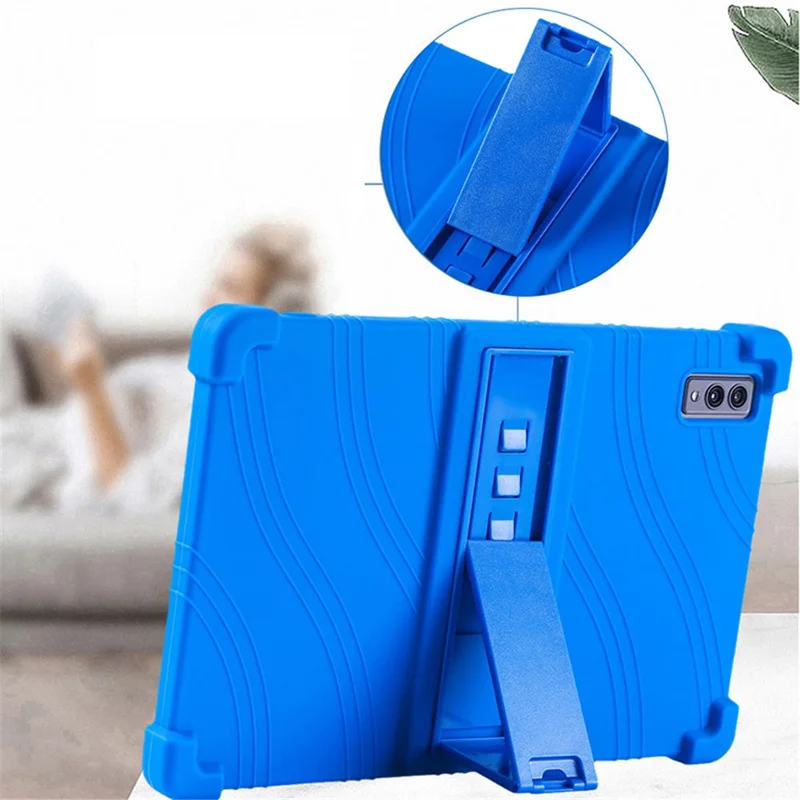 Silicone Case for Blackview Tab 11 SE , Anti-scratch Protective Tablet Cover with PC Kickstand - Rose