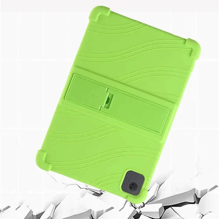 For TCL Tab 10 5G 9183G Silicone Tablet Case Foldable PC Kickstand Tablet Back Cover - Green