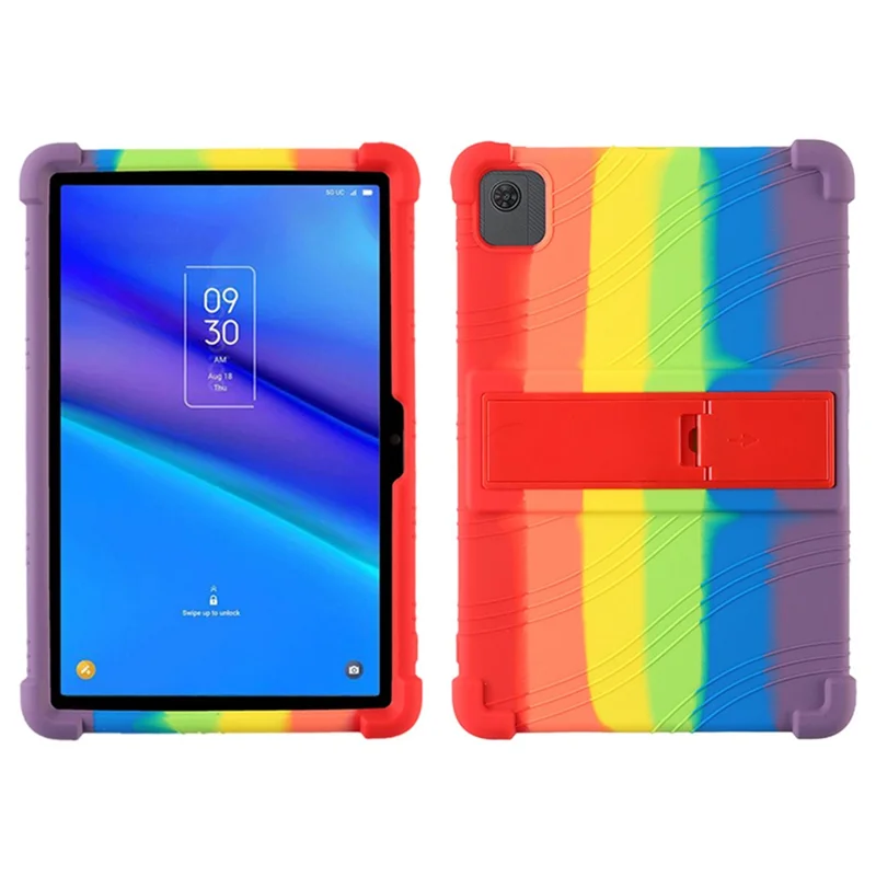 For TCL Tab 10 5G 9183G Silicone Tablet Case Foldable PC Kickstand Tablet Back Cover - Multi-color