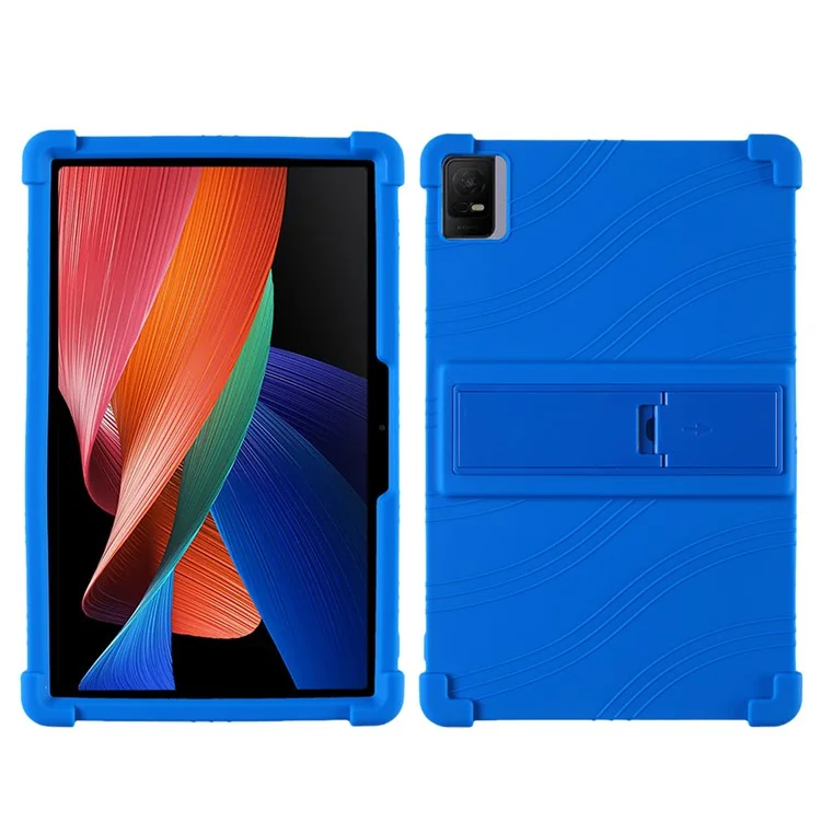 Pour TCL Tab 11 Silicone Tablet Case PC Kickstand Thickened Corner Protective Tablet Cover - Dark Blue