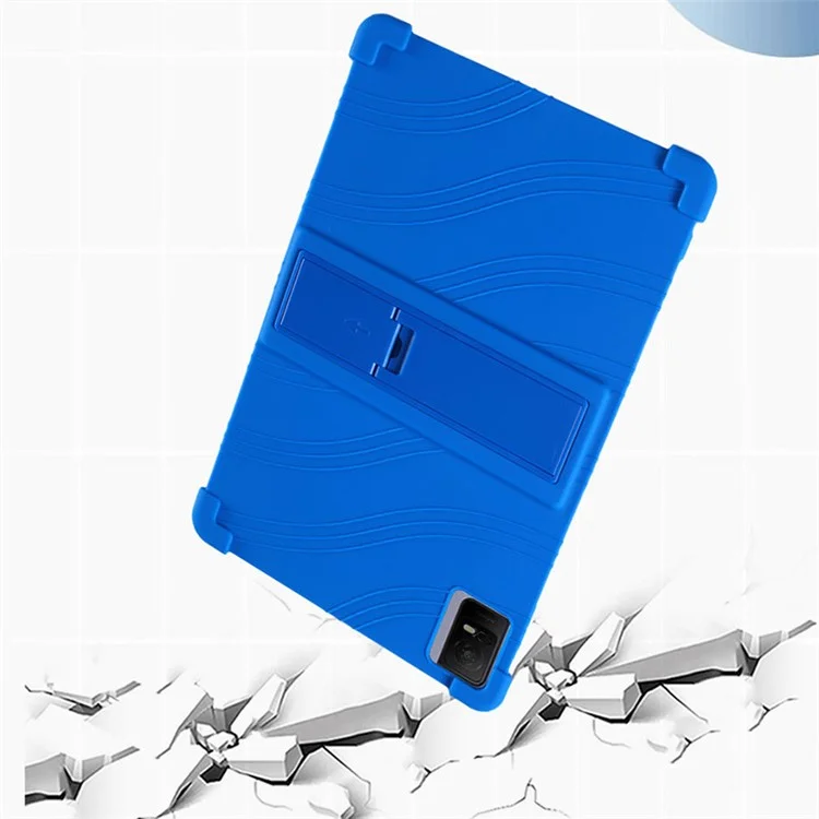 Pour TCL Tab 11 Silicone Tablet Case PC Kickstand Thickened Corner Protective Tablet Cover - Dark Blue